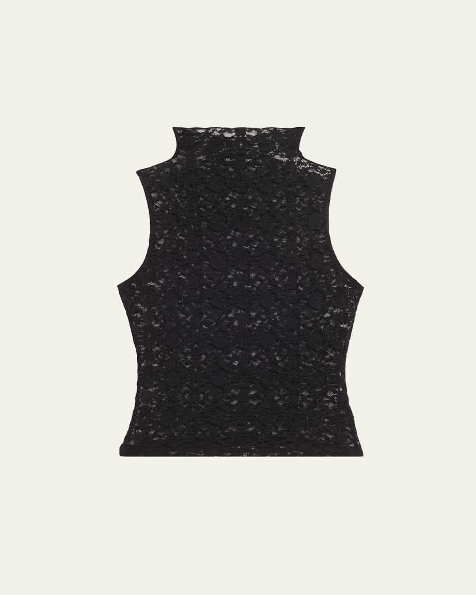 Alora Sleeveless Lace Turtleneck Top
